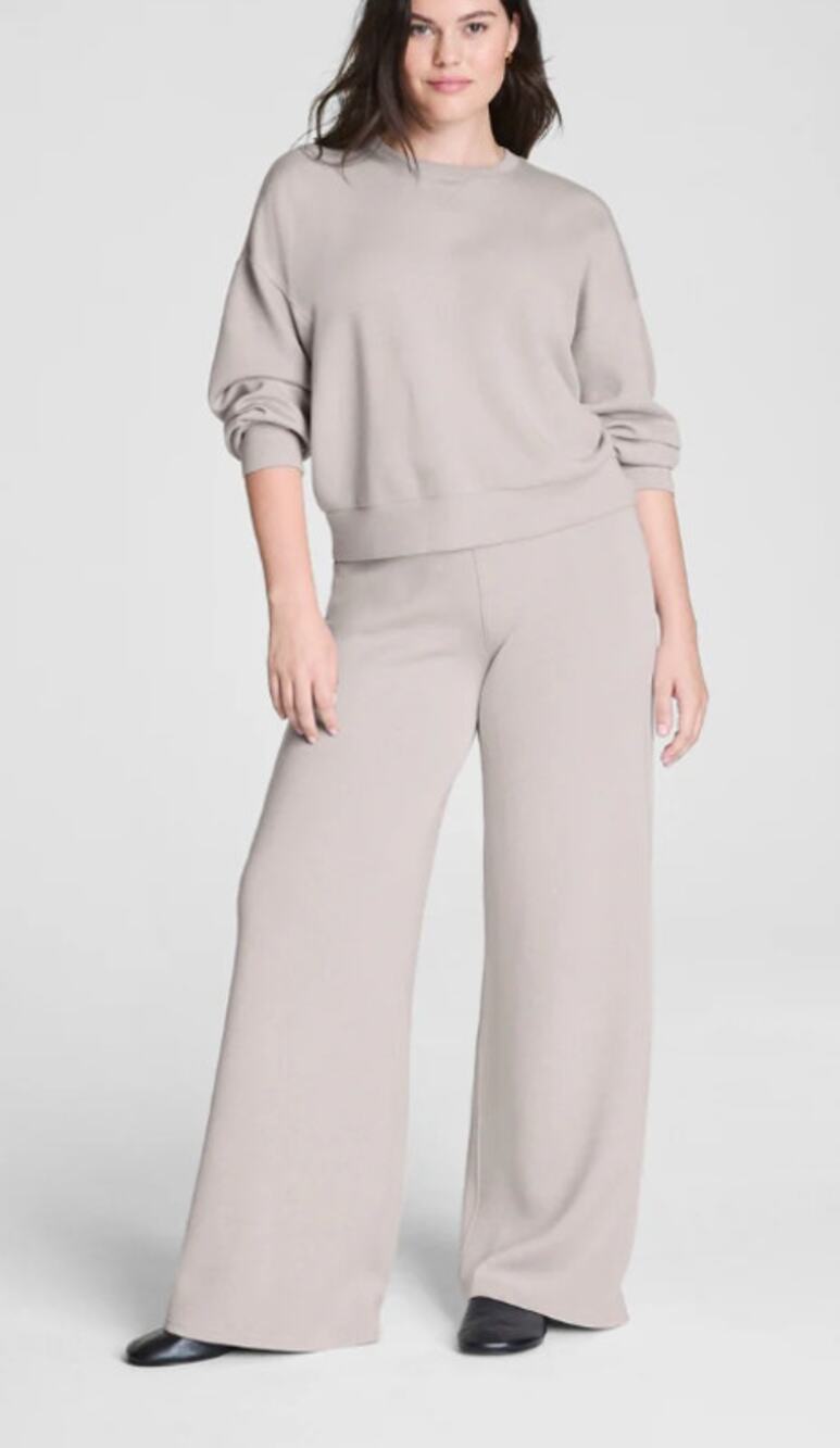 New SPANX AirEssentials Wide-Leg Pants, Grey Size Medium
